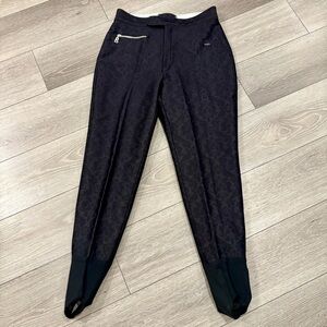 Bogner Wool Blend Black Jacquard Stirrup Ski Pant Size 14